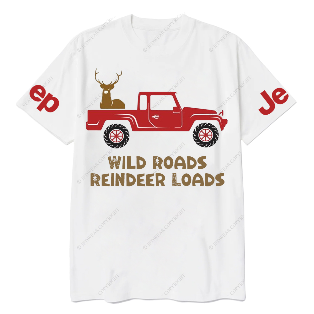Merry Christmas Wild Roads Reindeer Loads Jp T-Shirt