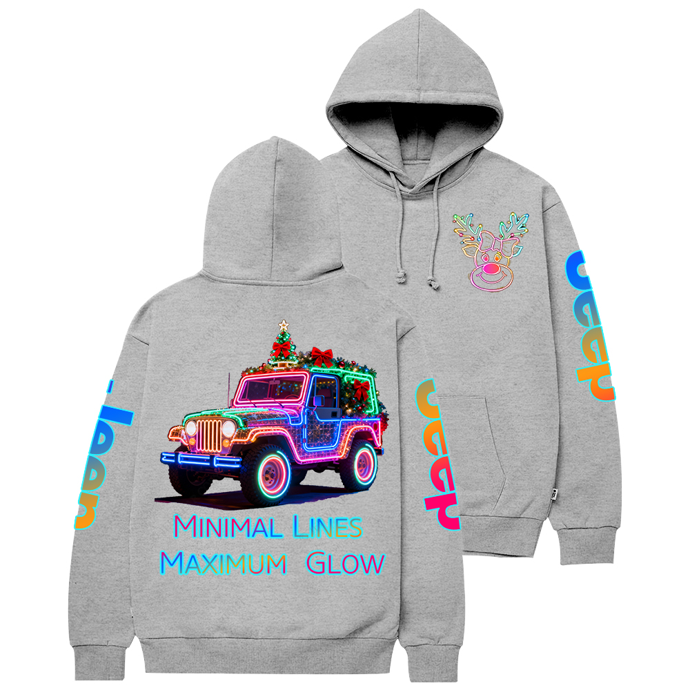 Minimal Lines Maximum Glow Neon Line Jp Casual Hoodie