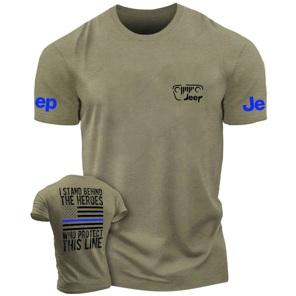 Policeman I Stand Behind The Heroes Who Protect This Line Jp T-Shirt