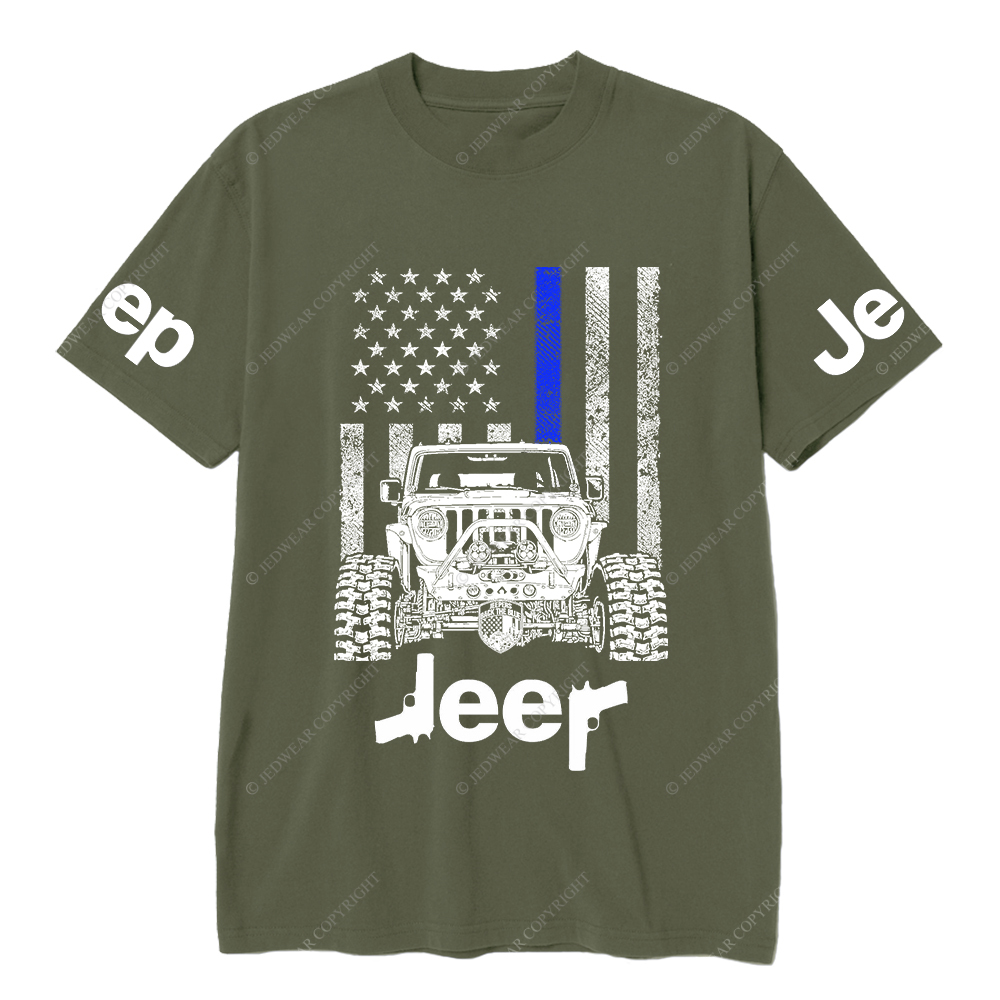 American Flag Policeman Gun Police Badge Jp T-Shirt