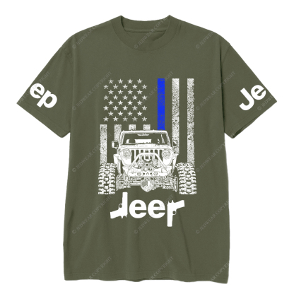 American Flag Policeman Gun Police Badge Jp T-Shirt