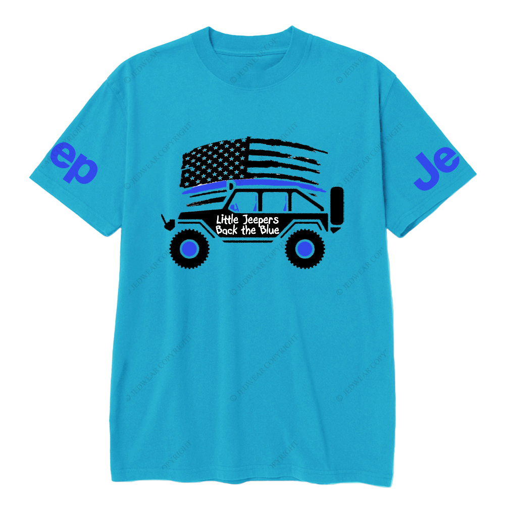 Little Jeepers Back The Blue Policeman American Flag Jp T-Shirt