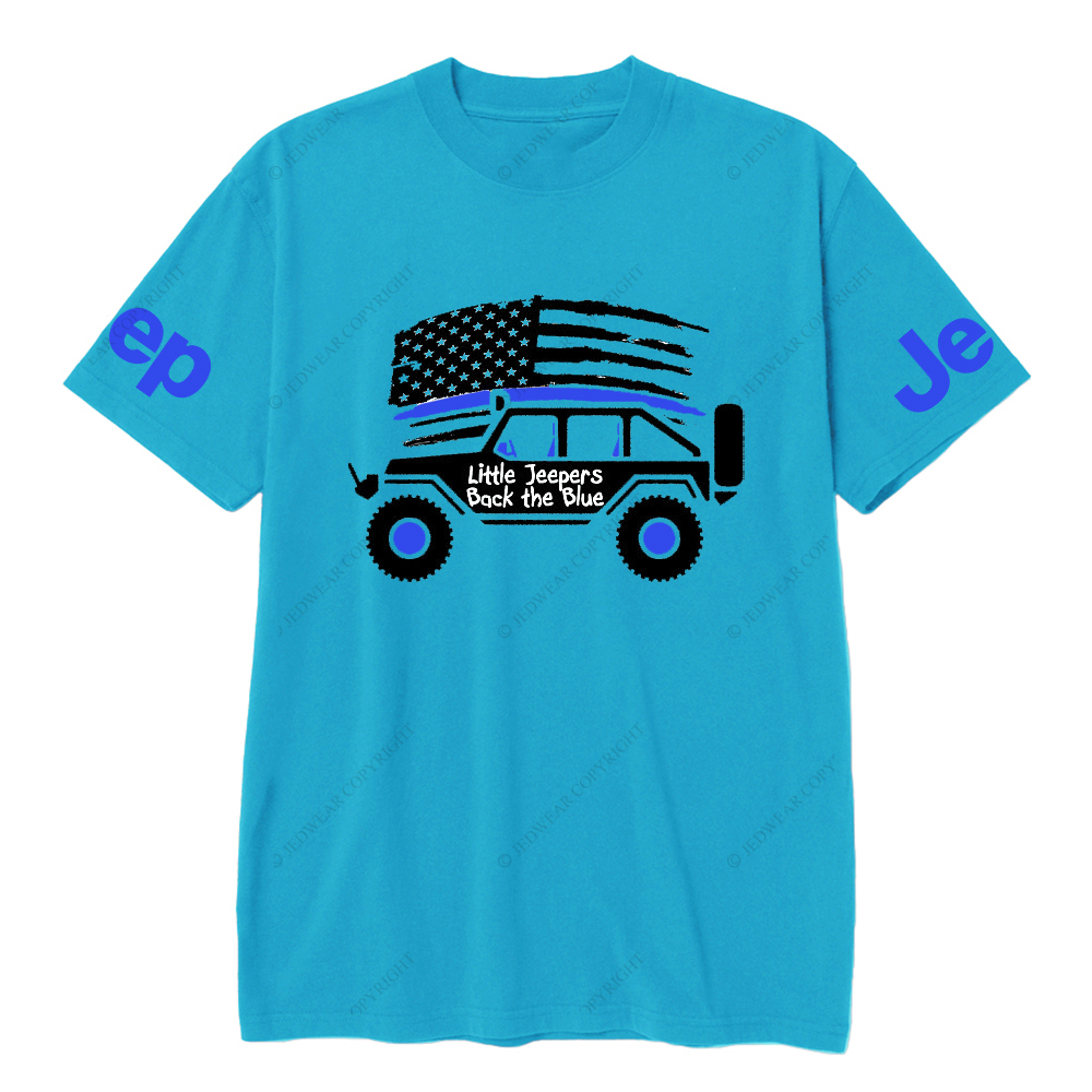 Little Jeepers Back The Blue Policeman American Flag Jp T-Shirt