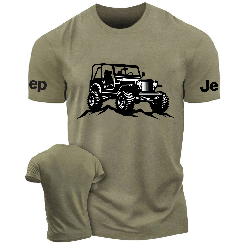 Jp CJ Off-Road Vehicle Driving On The Road  Silhouette Jp T-Shirt