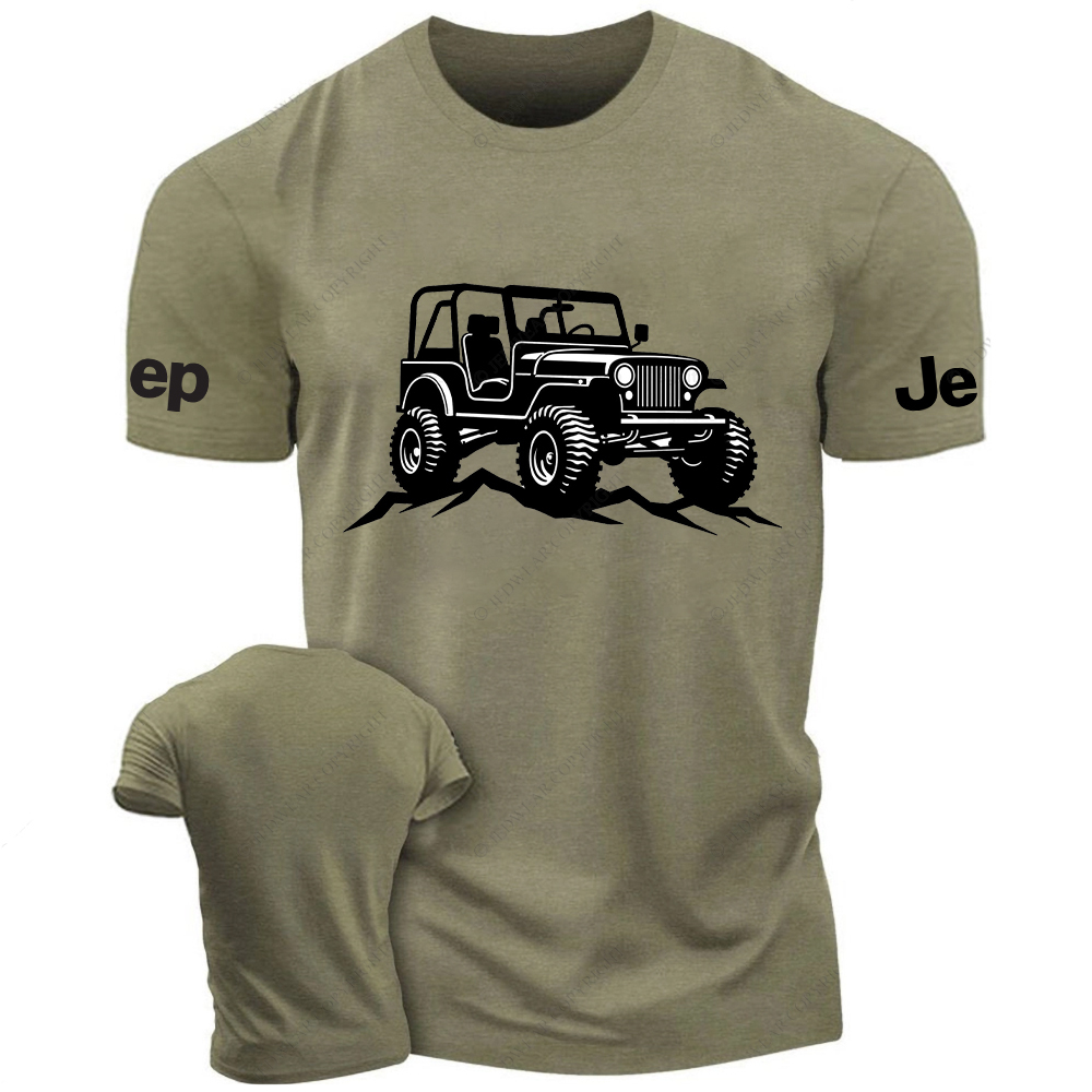 Jp CJ Off-Road Vehicle Driving On The Road  Silhouette Jp T-Shirt