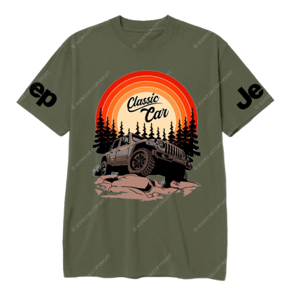 Classic Car And Tree Silhouette JP T-shirt