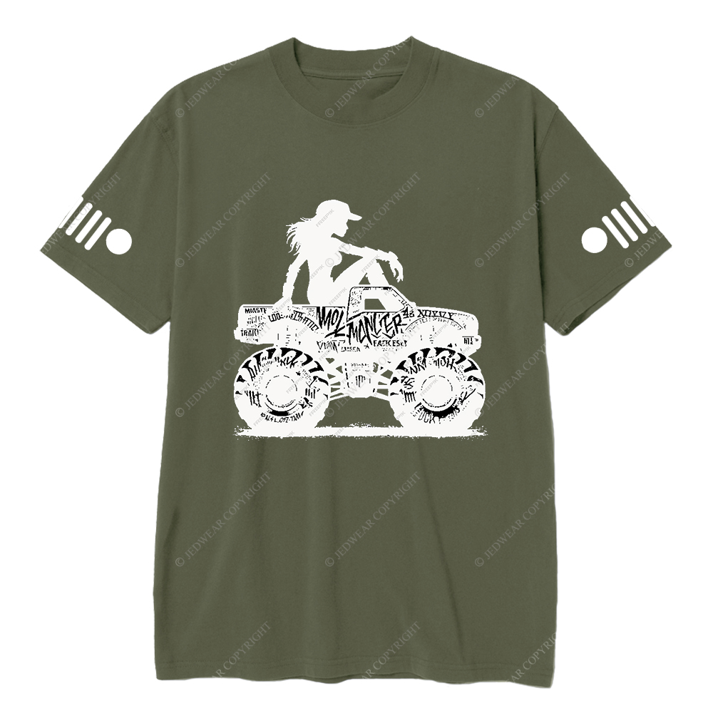 A Cool Girl Sitting On An Off-Road Vehicle Jp T-Shirt