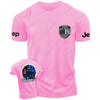 Policeman Honoring All Those Who Hold The Line Jeepers Back The Blue Jp T-Shirt