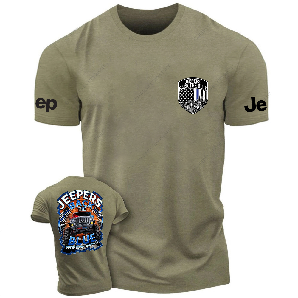 Policeman Jeepers Back The Blue  Dover Motor Speedway Jp T-Shirt