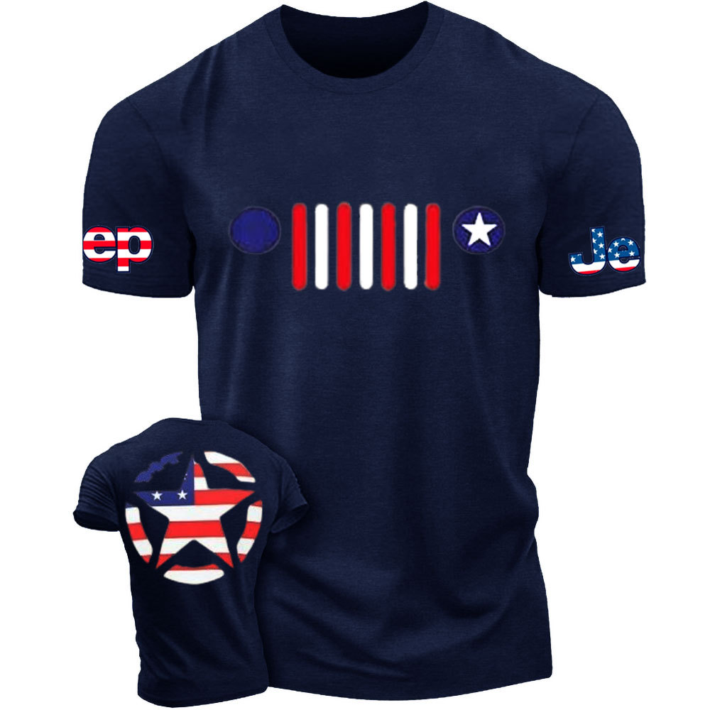 US Flag Jp Grille and Star T-Shirt