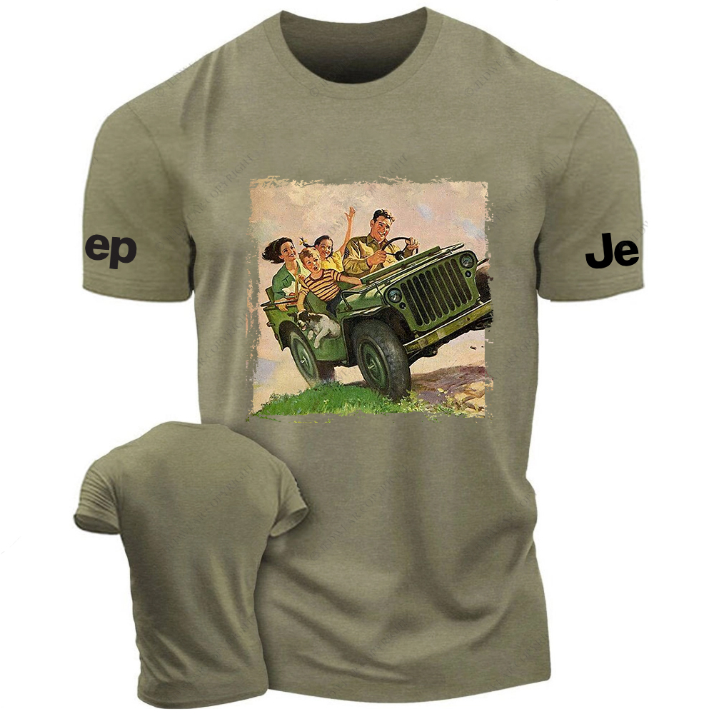 A Family Riding An Off-Road Vehicle Jp T-Shirt