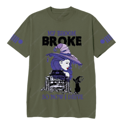 My Broom Broke So Now I Drive Skull  Jp T-Shirt