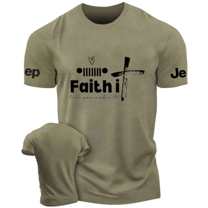 Religion Cross Jesus Faith It Till You Make It Jp T-Shirt
