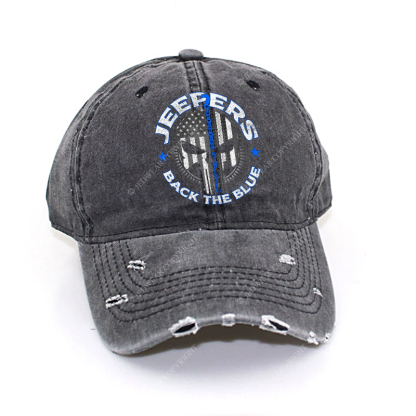 Policeman Jp Back The Blue Police Skull  Jp Baseball Cap