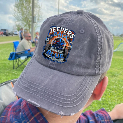 Police Honoring All Those Who Hold The Line Jeepers Back The Blue Jp Baseball Cap