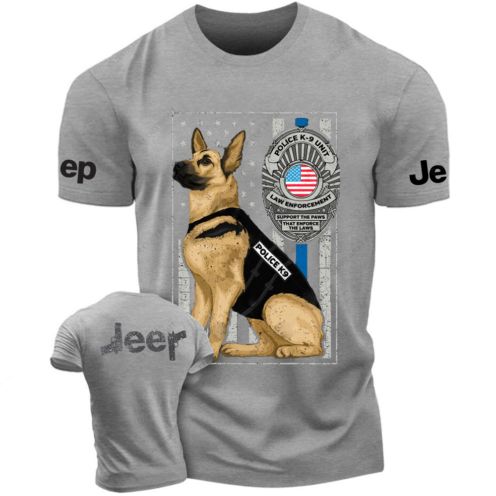 American Flag Police K9 Unit Police Dog Jp T-Shirt