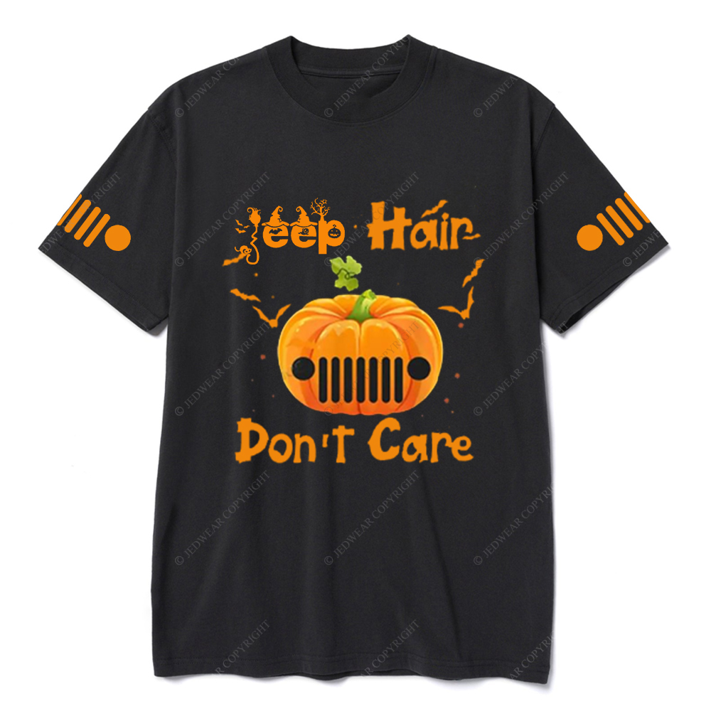 Jp Hair Don't Care Pumpkin Halloween Bat JP T-shirt