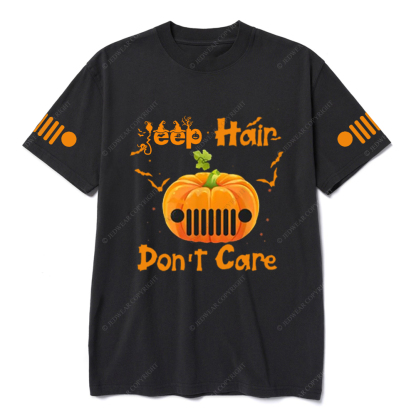 Jp Hair Don't Care Pumpkin Halloween Bat JP T-shirt