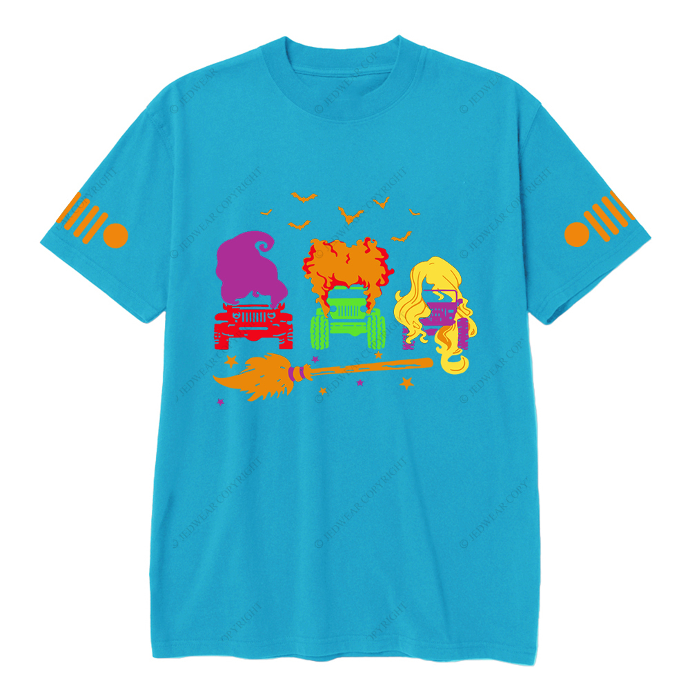 Halloween Three Witches Driving Broom JP T-shirt