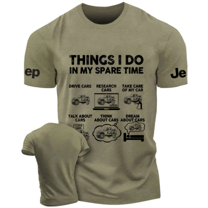 Jp Things I Do In My Spare Time Drive My Cars  Jp T-Shirt