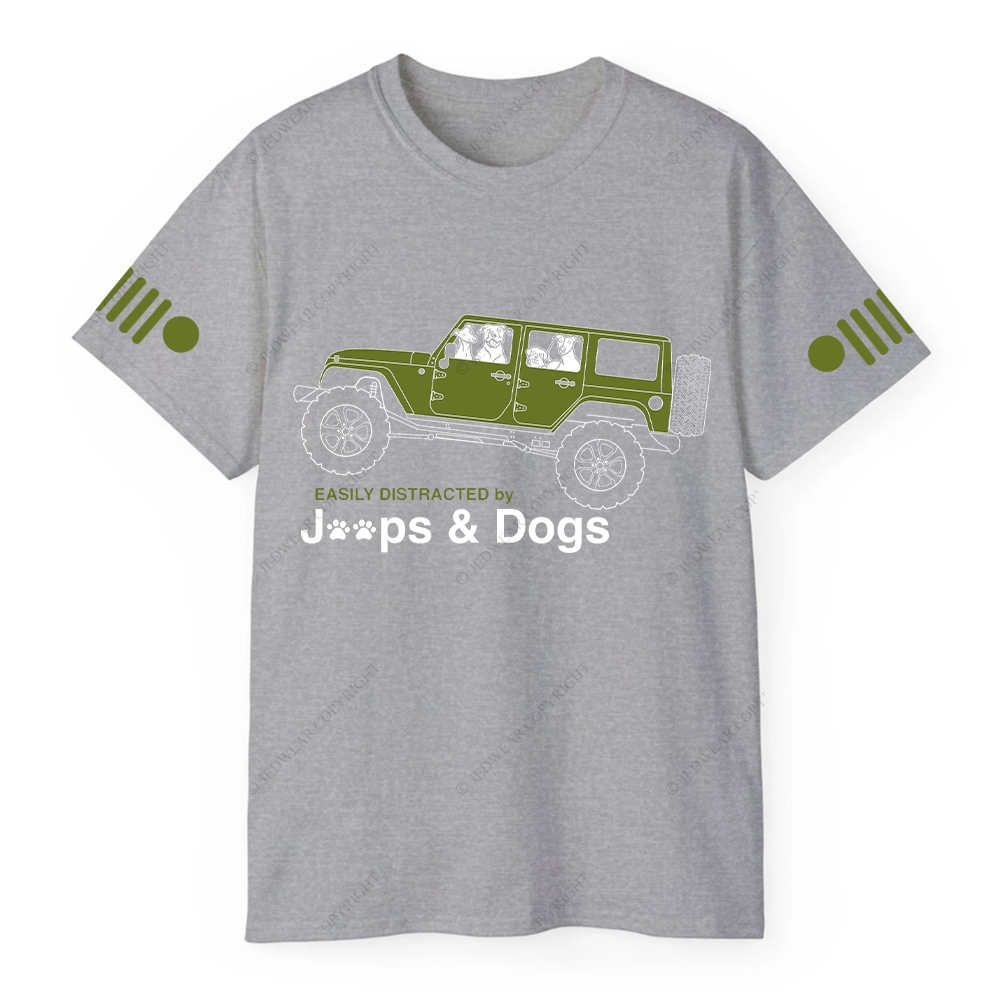 Dog Driving A Car Easily Distracted By Dogs T-Shirt