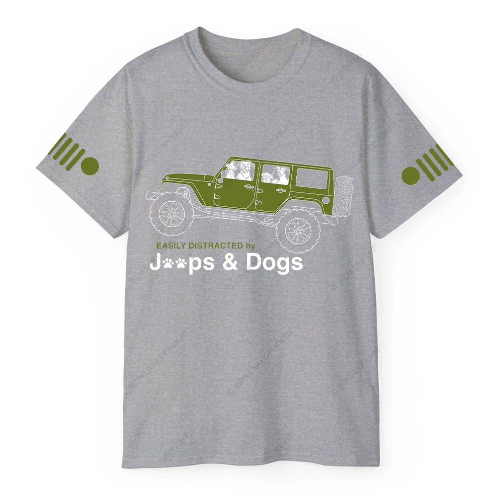 Dog Driving A Car Easily Distracted By Dogs T-Shirt