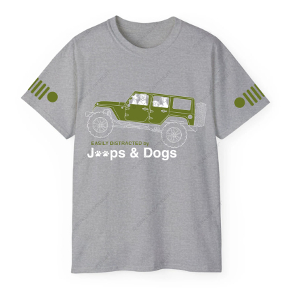 Dog Driving A Car Easily Distracted By Dogs T-Shirt