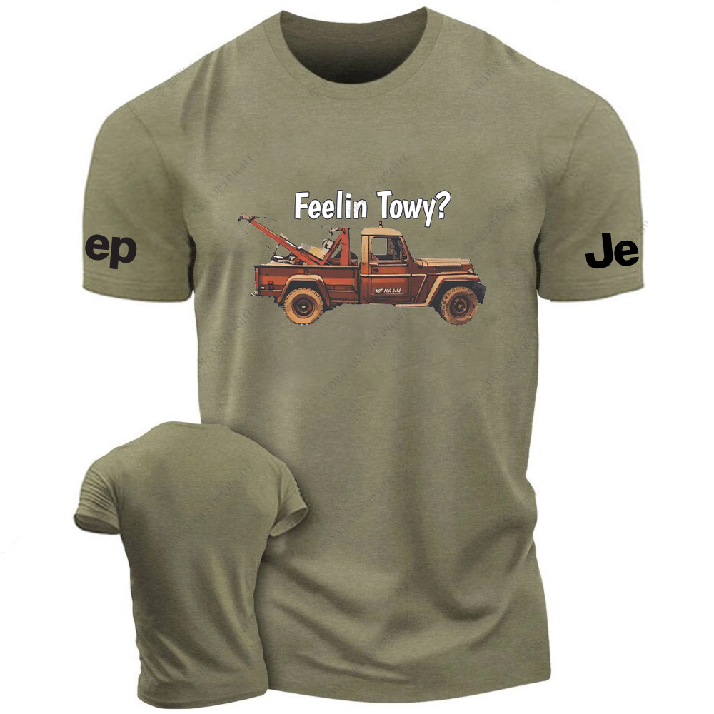 Feelin Towy Willys Wrecker Tow Truck Vintage Jp T-Shirt