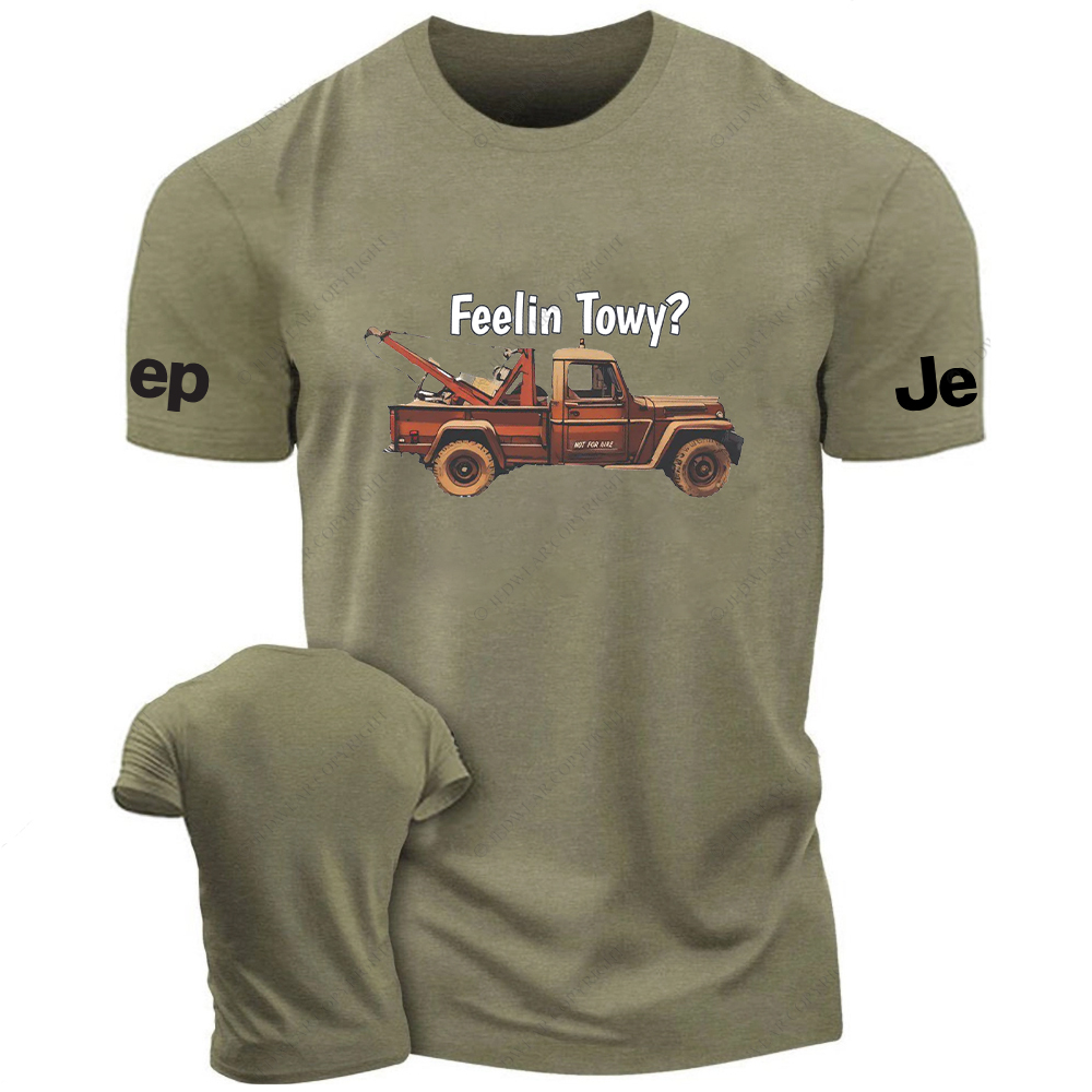 Feelin Towy Willys Wrecker Tow Truck Vintage Jp T-Shirt