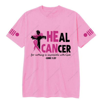 Breast Cancer Heal Cancer For Nothing Is Impossible With God Luke 1:37 Jp T-Shirt