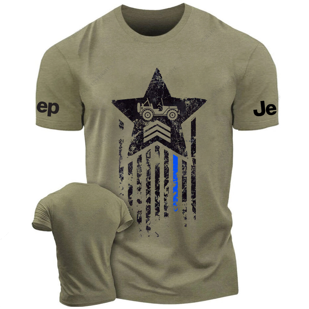 American Flag Military Star Old Dump Truck Vintage Style Jp T-Shirt