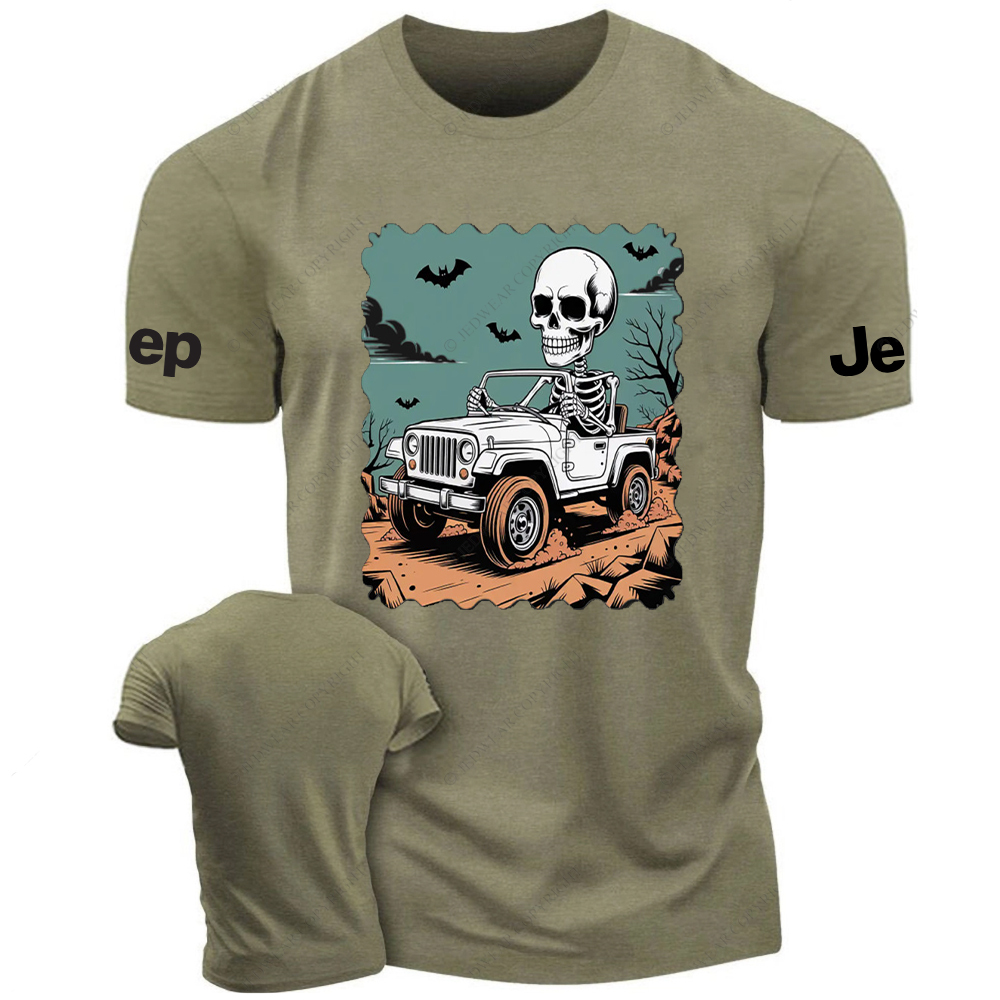 Skull Driving A Car Bat Mountain Road Jp T-Shirt