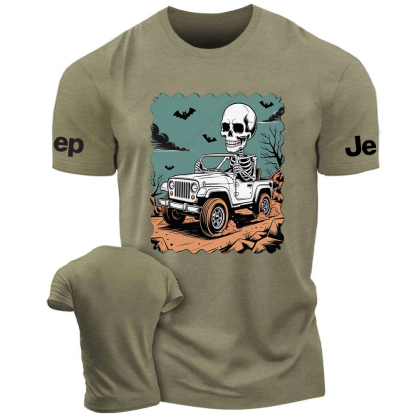 Skull Driving A Car Bat Mountain Road Jp T-Shirt