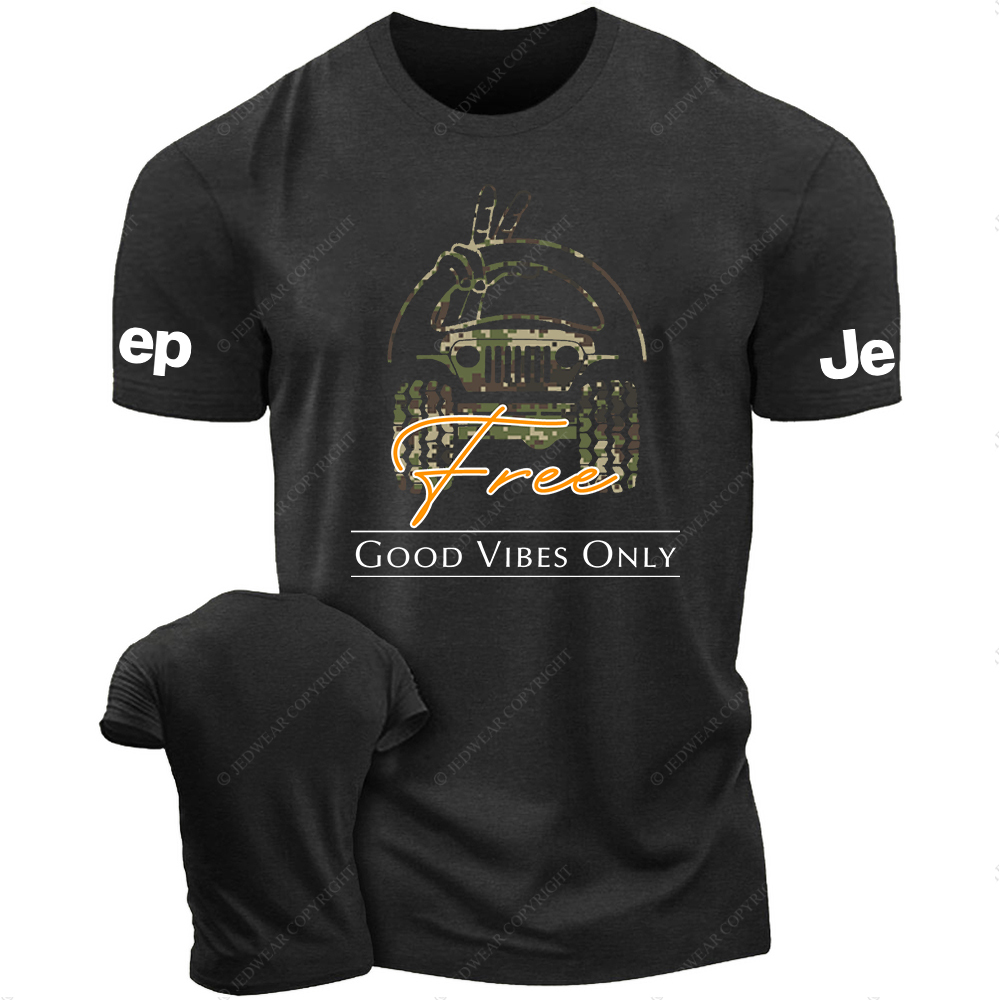 Good Vibes Only Camouflage Free T-Shirt