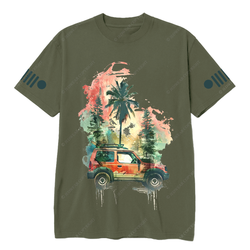 Tree Watercolor And Ink Painting Jp Flag T-shirt