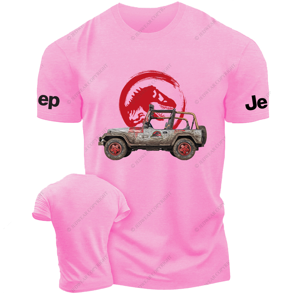 Dinosaur On The Back Of An Off-Road Vehicle Painting Jp T-Shirt
