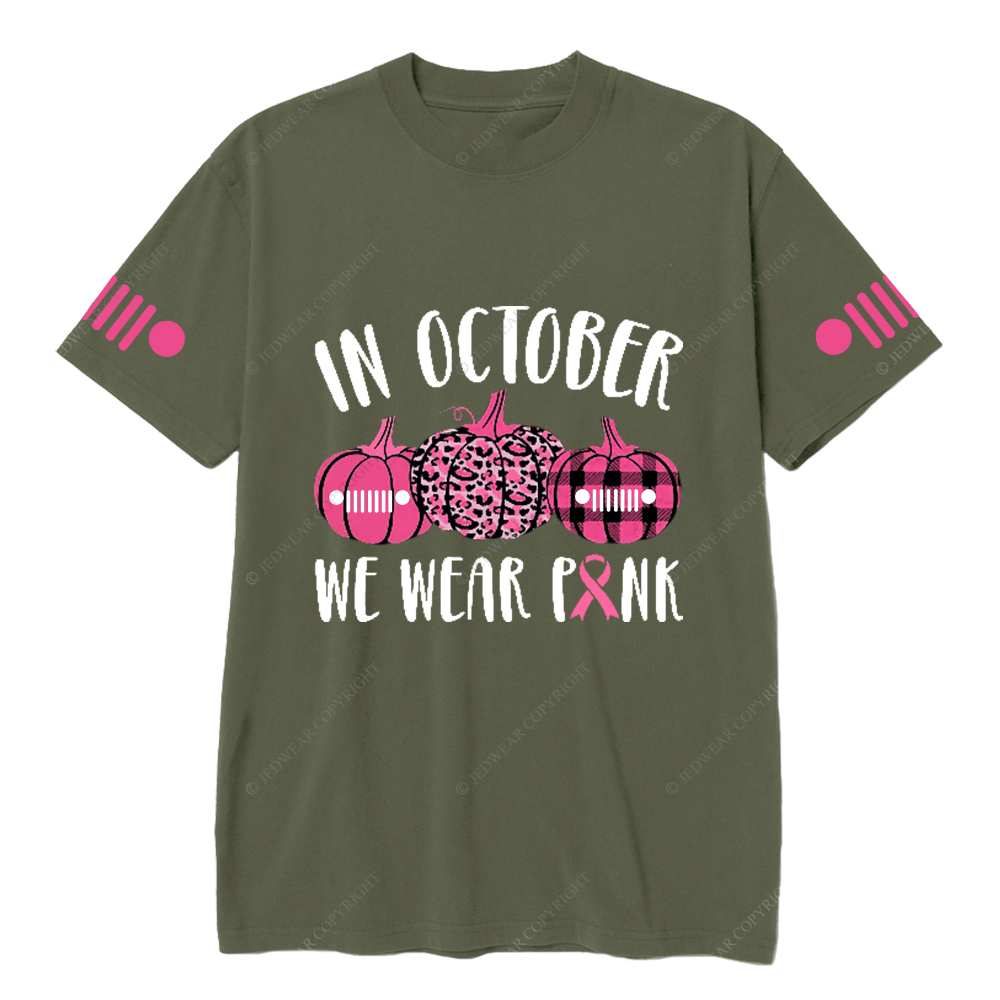 Breast Cancer Awareness In October We Wear Pink Pumpkin Jp T-shirt