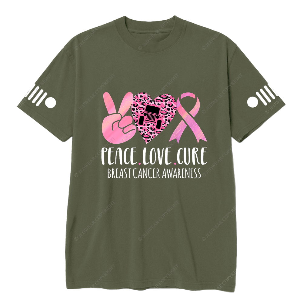 Breast Cancer Awareness Peace Love Cure Jp T-shirt