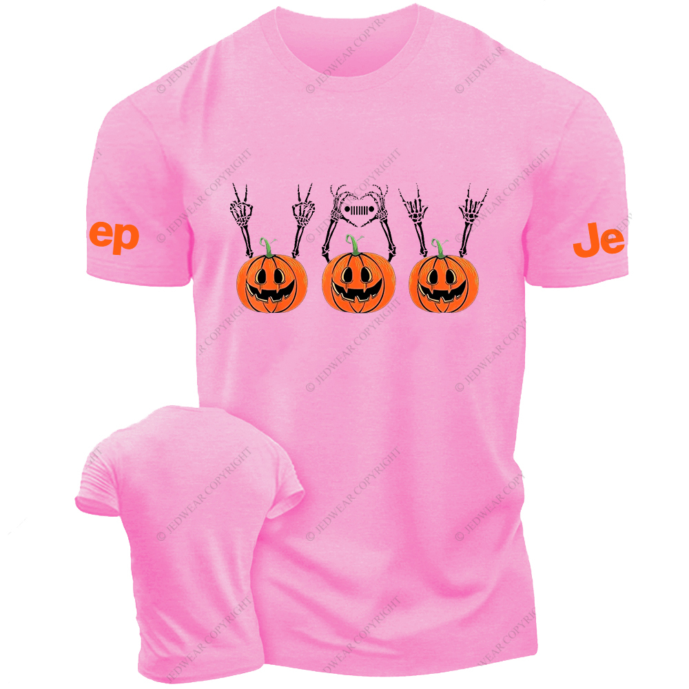 Three Pumpkin Halloween Skull Jp T-Shirt