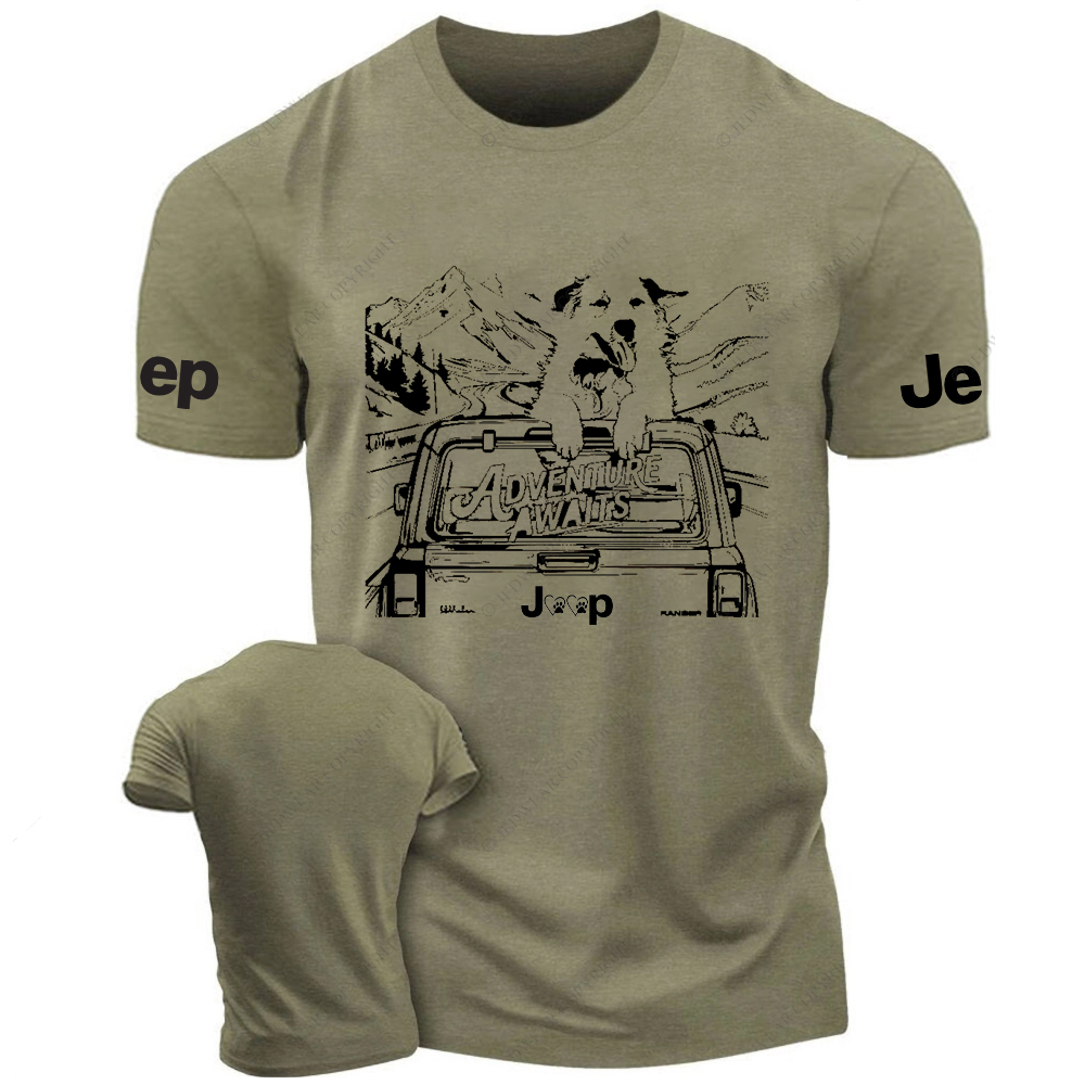 Aventure Awaits Dog Driving A Car Jp T-shirt