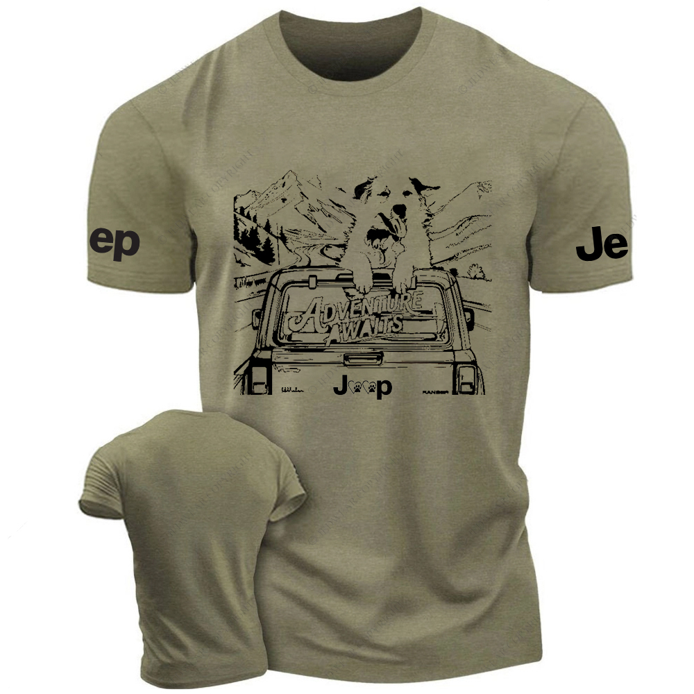 Aventure Awaits Dog Driving A Car Jp T-shirt