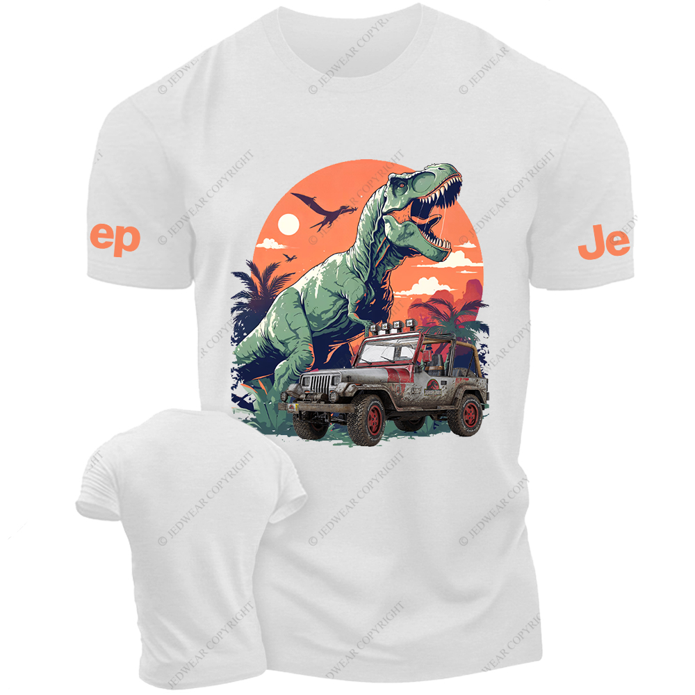 Jurassic Dinosaur On The Back Of A Vehicle Jp T-Shirt