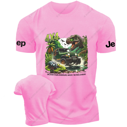 Dinosaur 4x4 Unleash Your Adventure Where The Trails Roar Jp T-Shirt