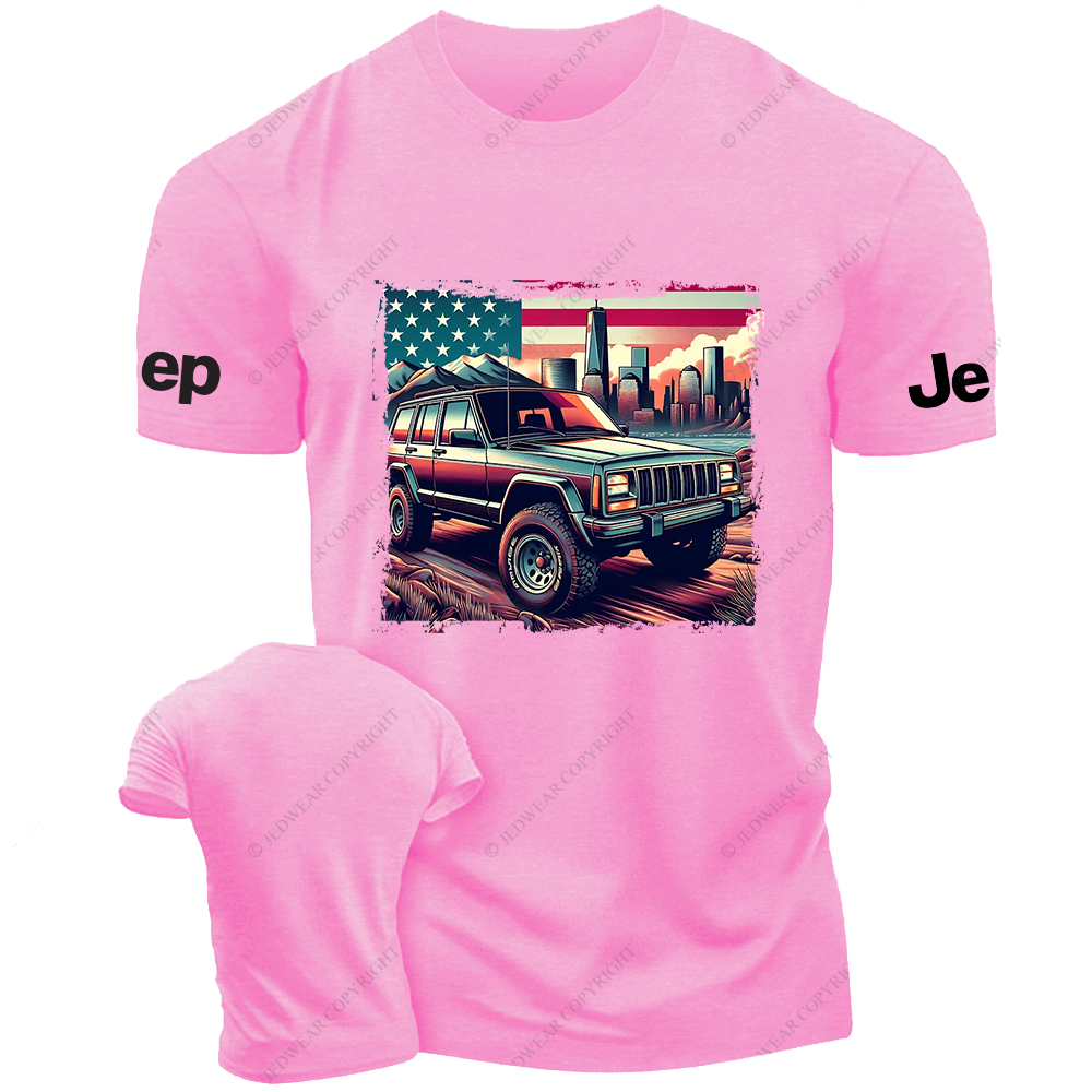 American Flag Cherokee XJ Off-Road Vintage Old School Vehicle Jp T-Shirt