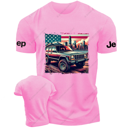 American Flag Cherokee XJ Off-Road Vintage Old School Vehicle Jp T-Shirt