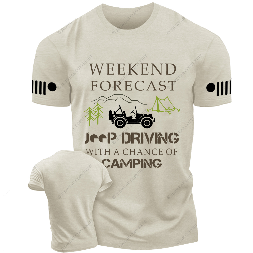 Weekend Forecast Driving With A Chance Of Camping Jp T-shirt