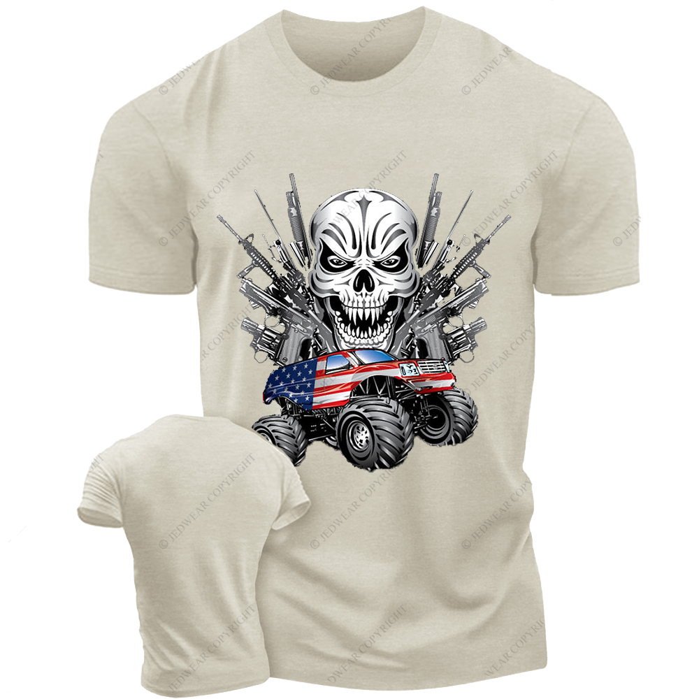 American Flag Off-Road Skull Gun Jp T-shirt