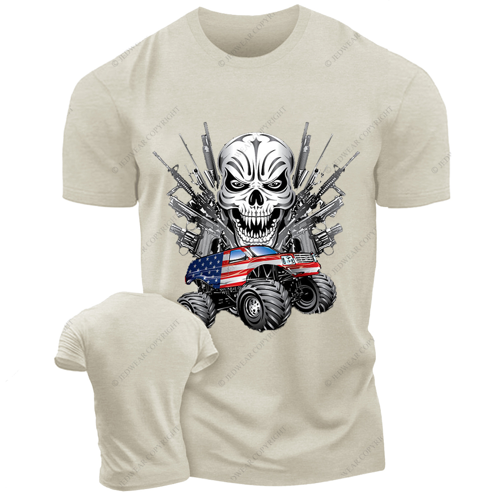 American Flag Off-Road Skull Gun Jp T-shirt