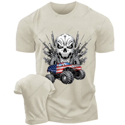 American Flag Off-Road Skull Gun Jp T-shirt