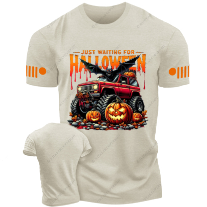 Just Waiting For Halloween Skull Bat Jp T-shirt